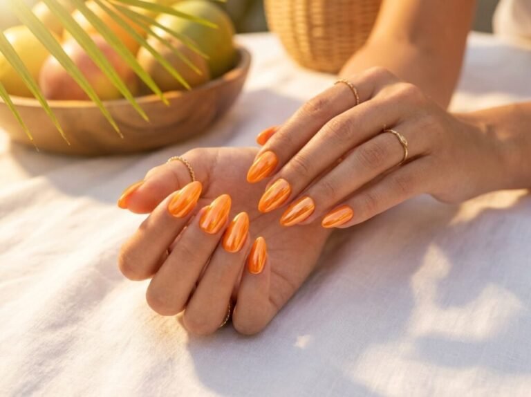 10 bright orange summer nail designs that feel so tropical