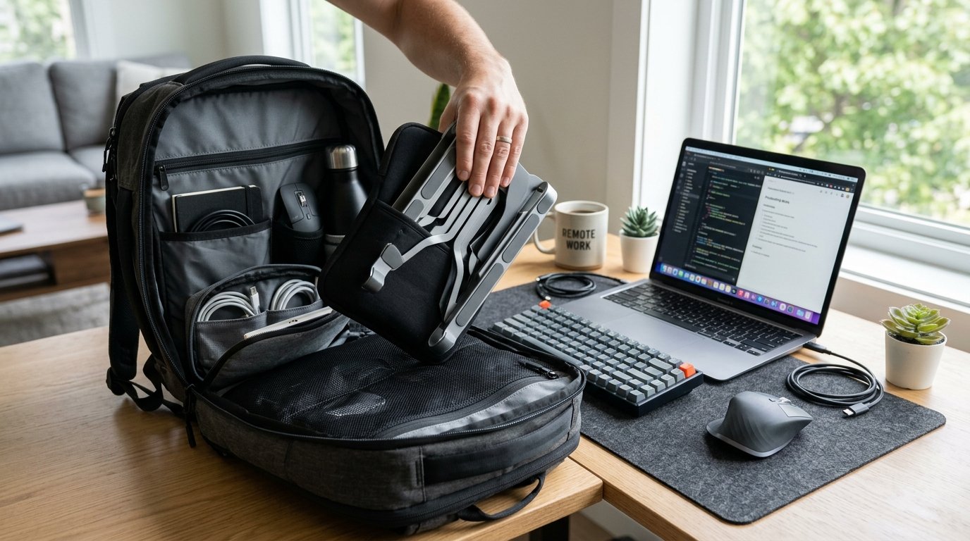 Lightweight Laptop Stand Portable Remote Work Setup - Roost V3 Travel Stand