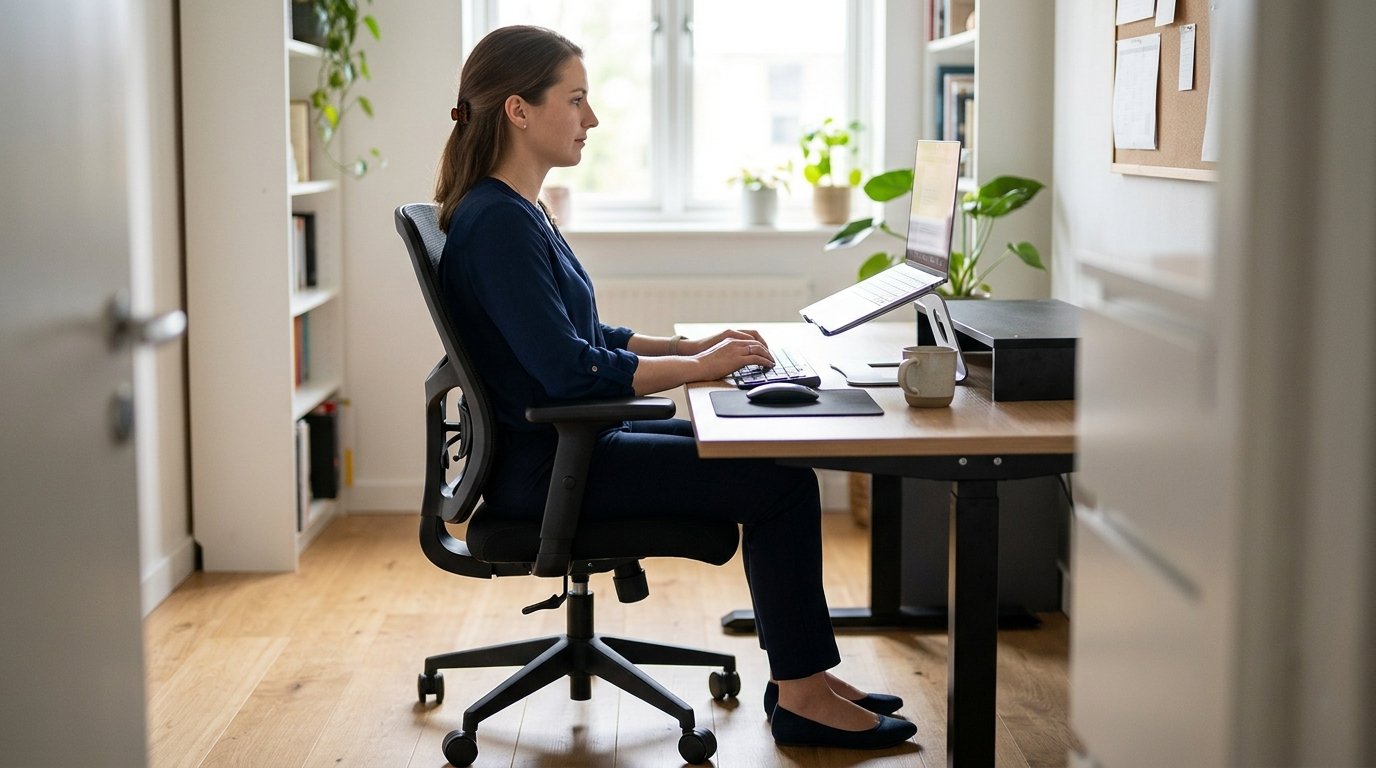 Eye Level Display Alignment Ergonomic Remote Work Setup - VESA Monitor Mount