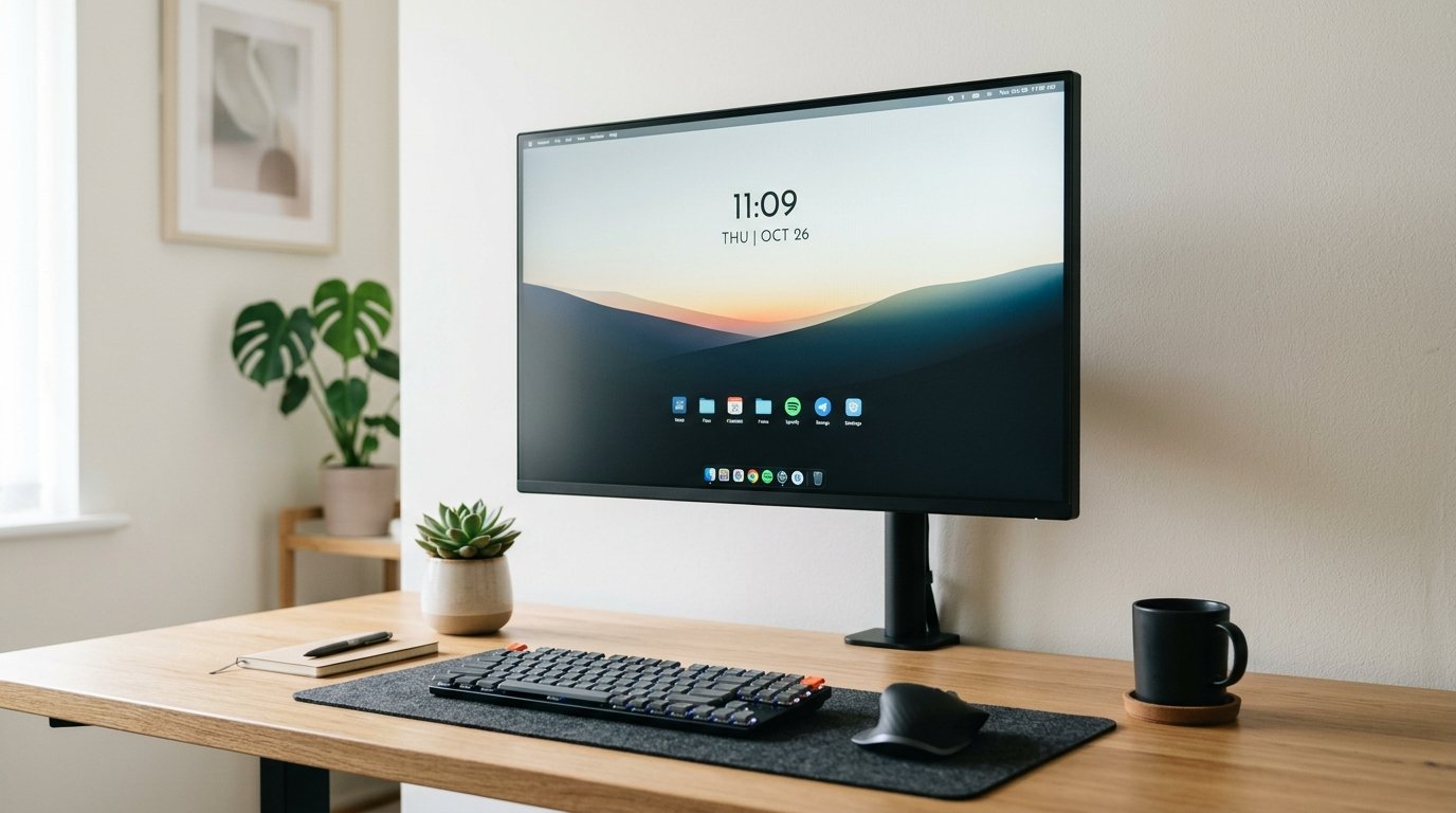 Floating Desk Mount Minimalist Remote Work Setup - Wall Mounted Workstation