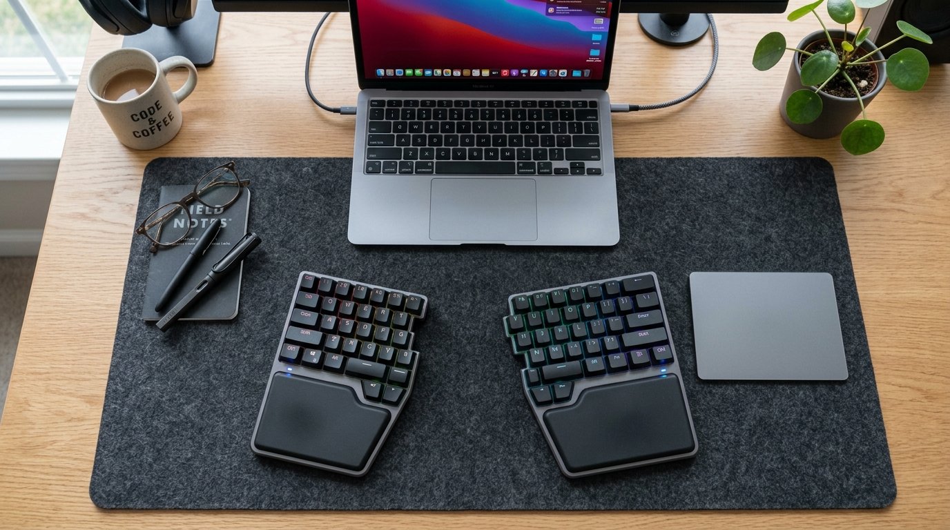 Apple Magic Keyboard Trackpad Macbook Remote Work Setup - Space Gray Peripherals