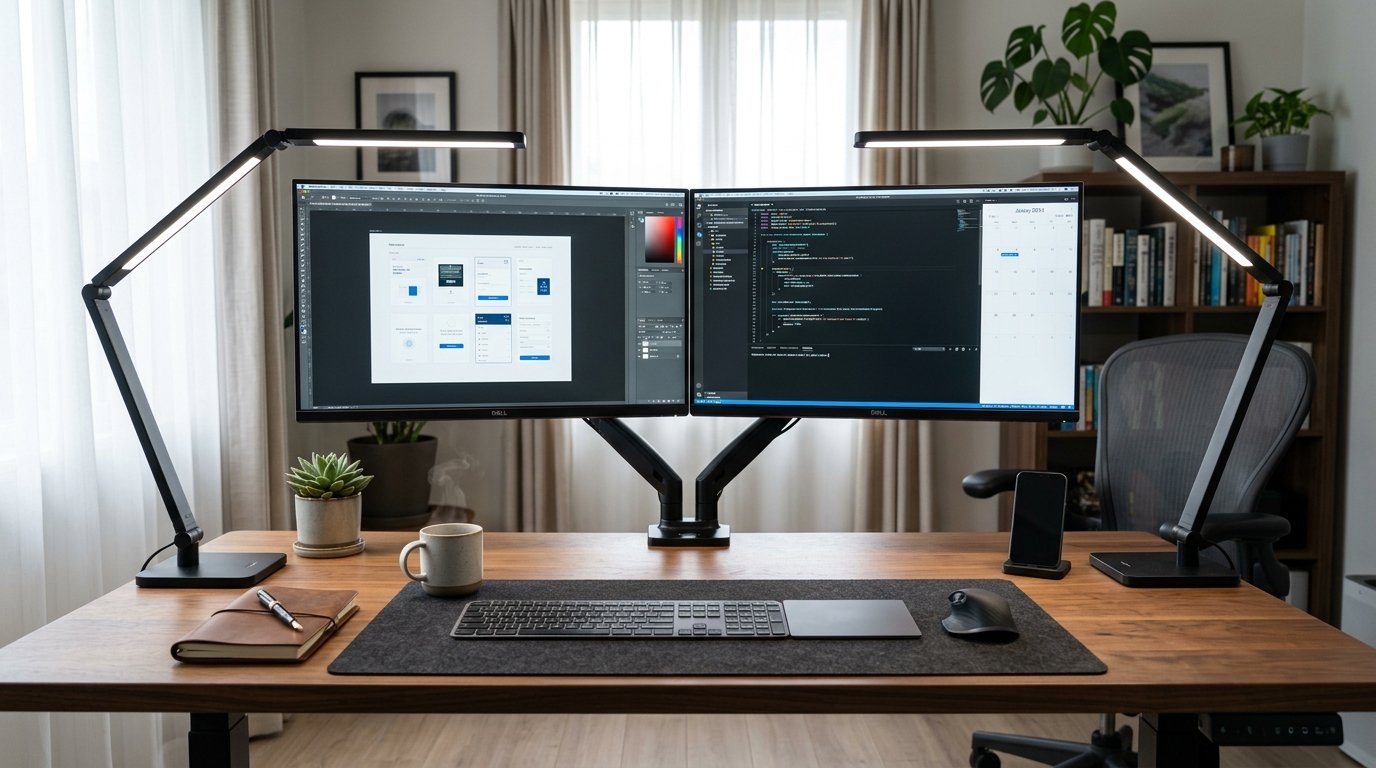 6500K LED Task Light Budget Remote Work Setup - Daylight Reading Lamp