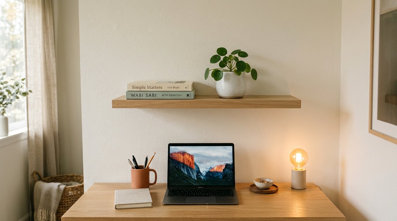 Hidden Vertical Storage Minimalist Remote Work Setup - Under Desk Drawer Slide