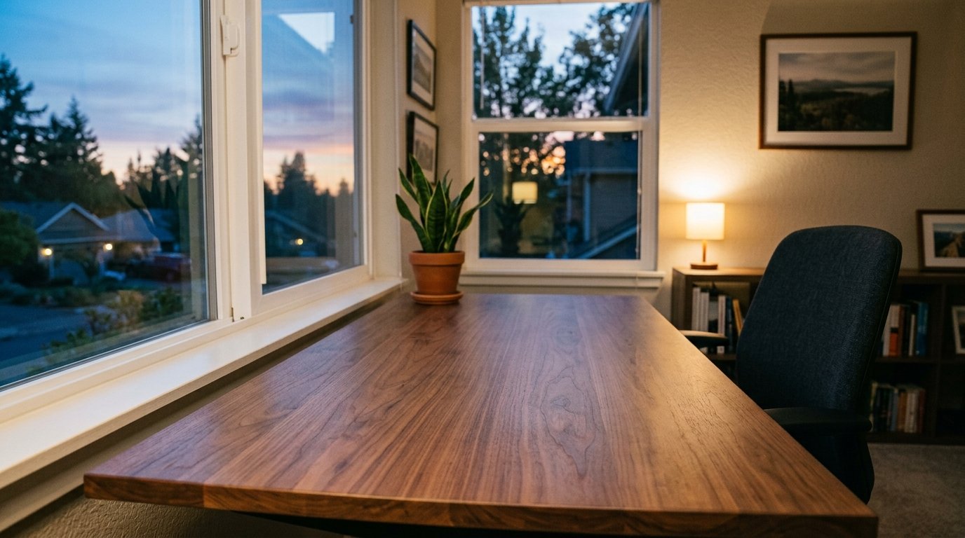 Integrated LED Light Bar Minimalist Remote Work Setup - Monitor Desk Lamp