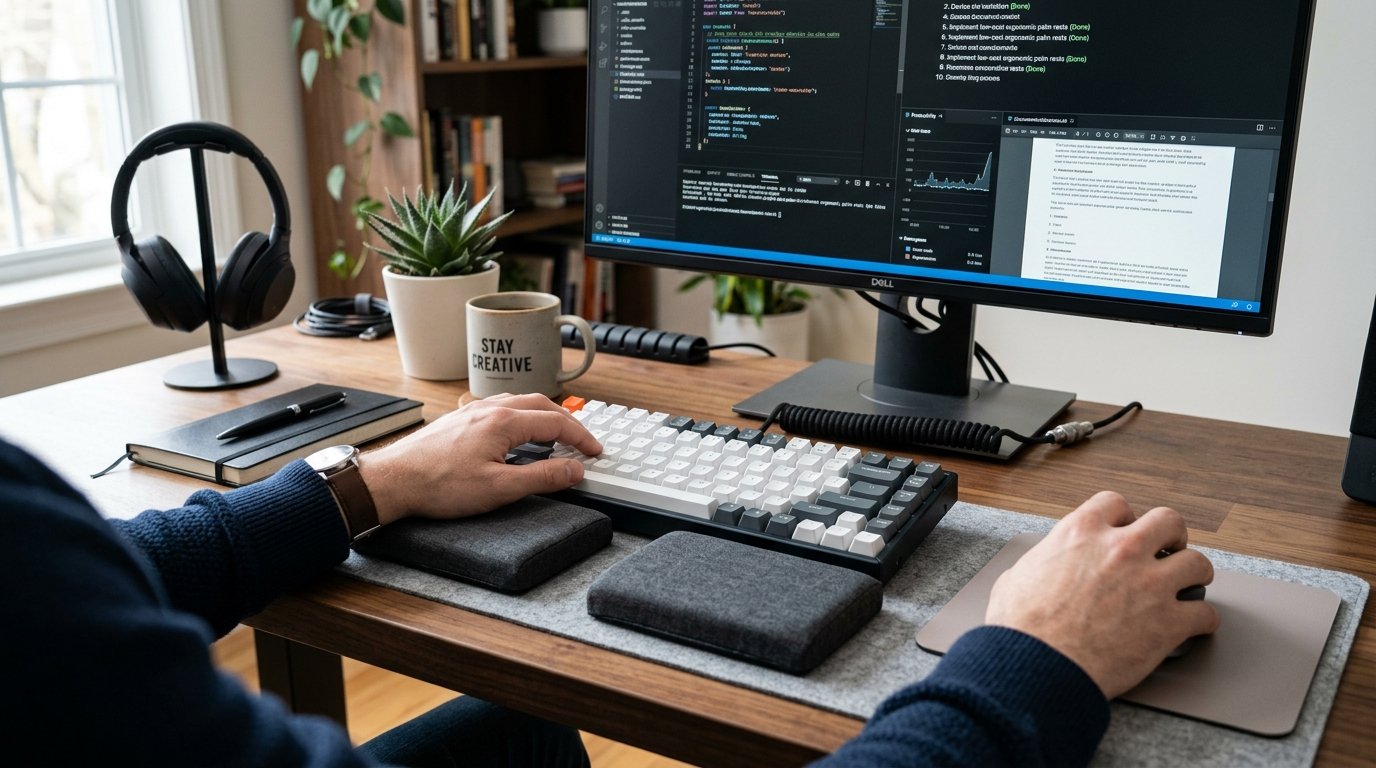 Wrist Support Palm Rest Budget Remote Work Setup - Angled Gel Cushion