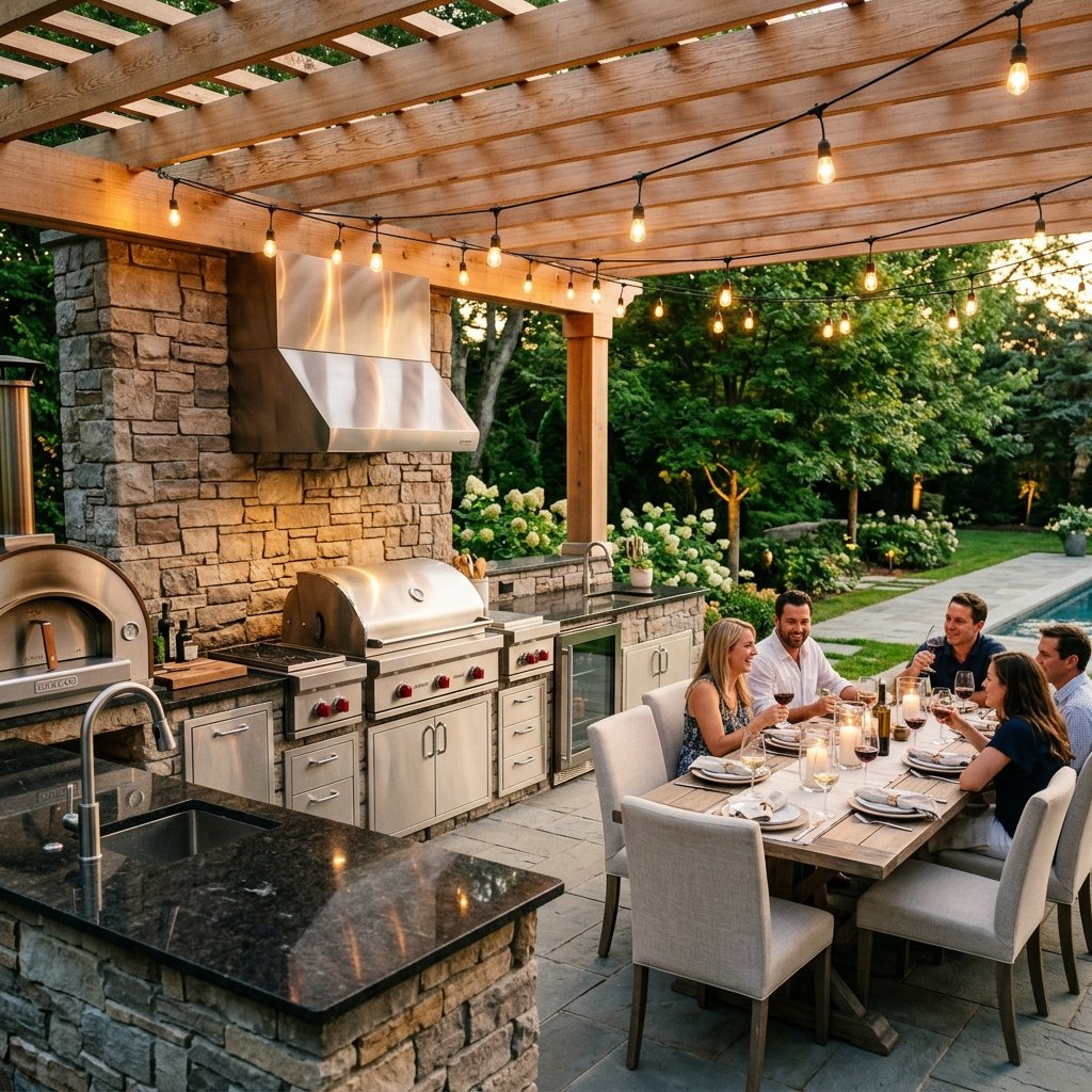 outdoor kitchen backyards into luxury retreats