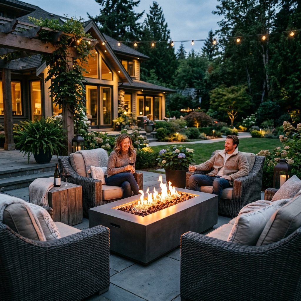 fire pit lounge backyards into luxury retreats