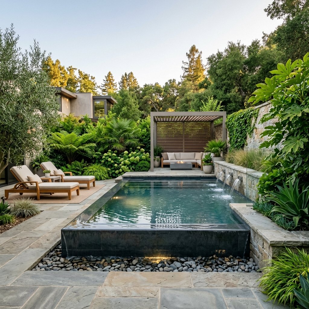 water features backyards into luxury retreats