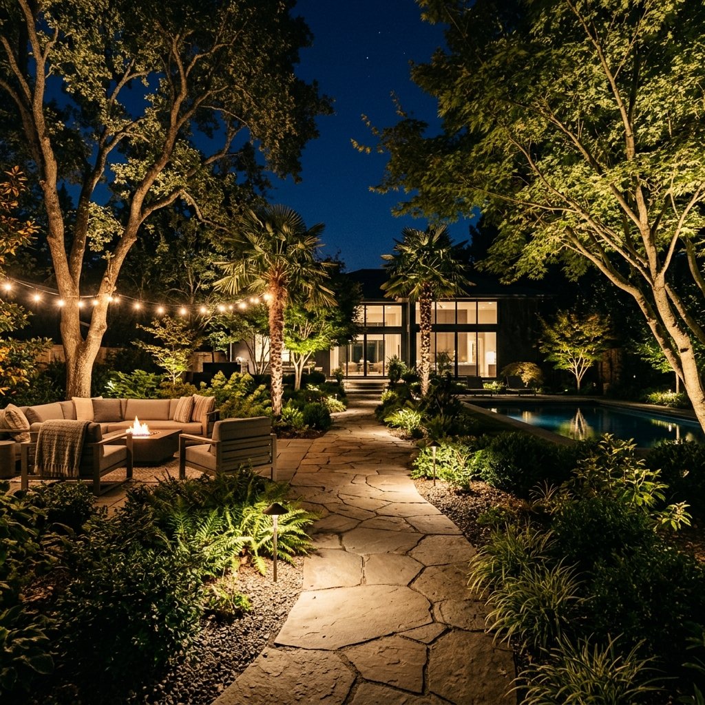 smart lighting backyards into luxury retreats