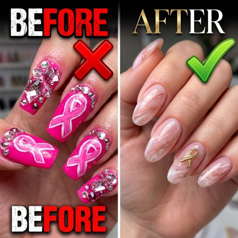 breast cancer nail designs
