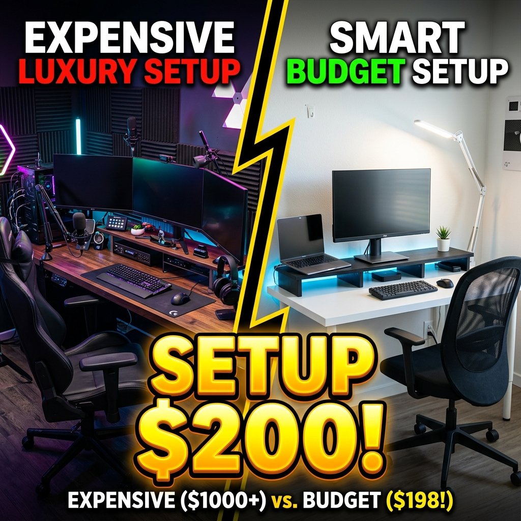 Budget Remote Work Setup - Setup Under $200 Clickbait Style