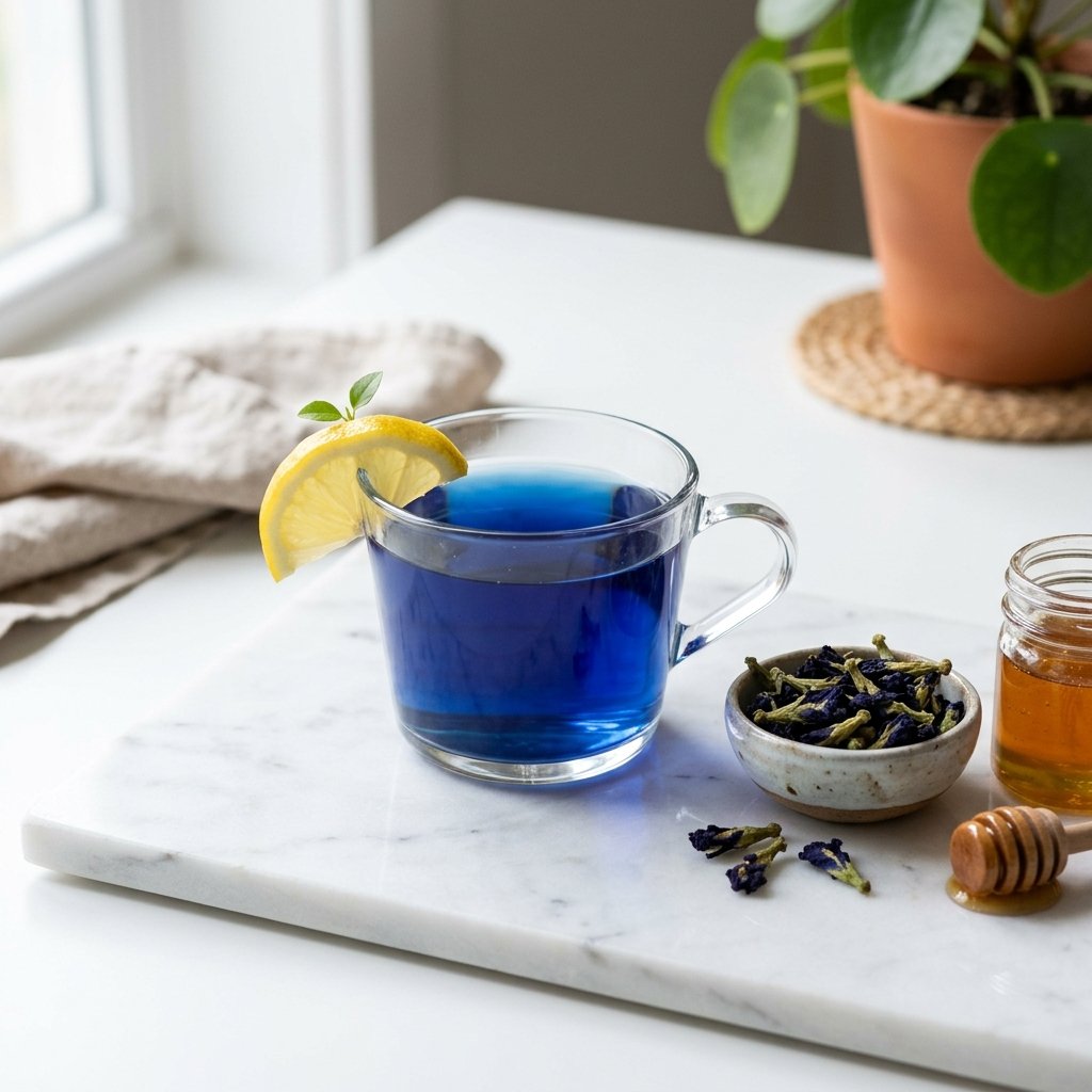 Butterfly Pea Flower Tea as a Matcha Alternative vivid blue butterfly pea flower tea as a caffeine-free drink alternative