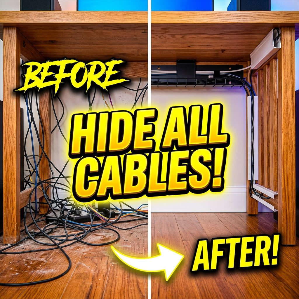 Cable Management Remote Work Setup - Hide All Cables Clickbait Style