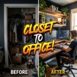 Closet Remote Work Setup - Cloffice Transformation Clickbait Style
