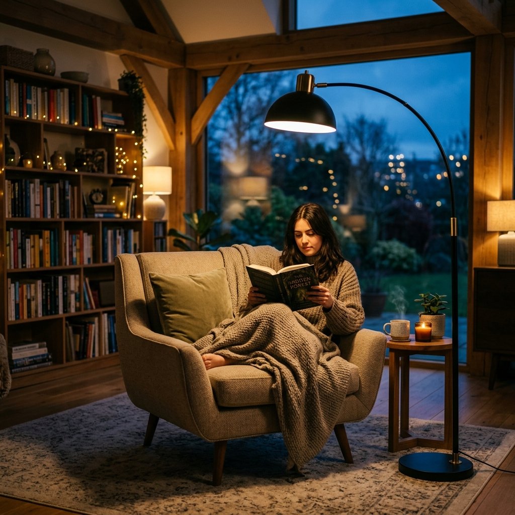 layering three light sources with a floor lamp