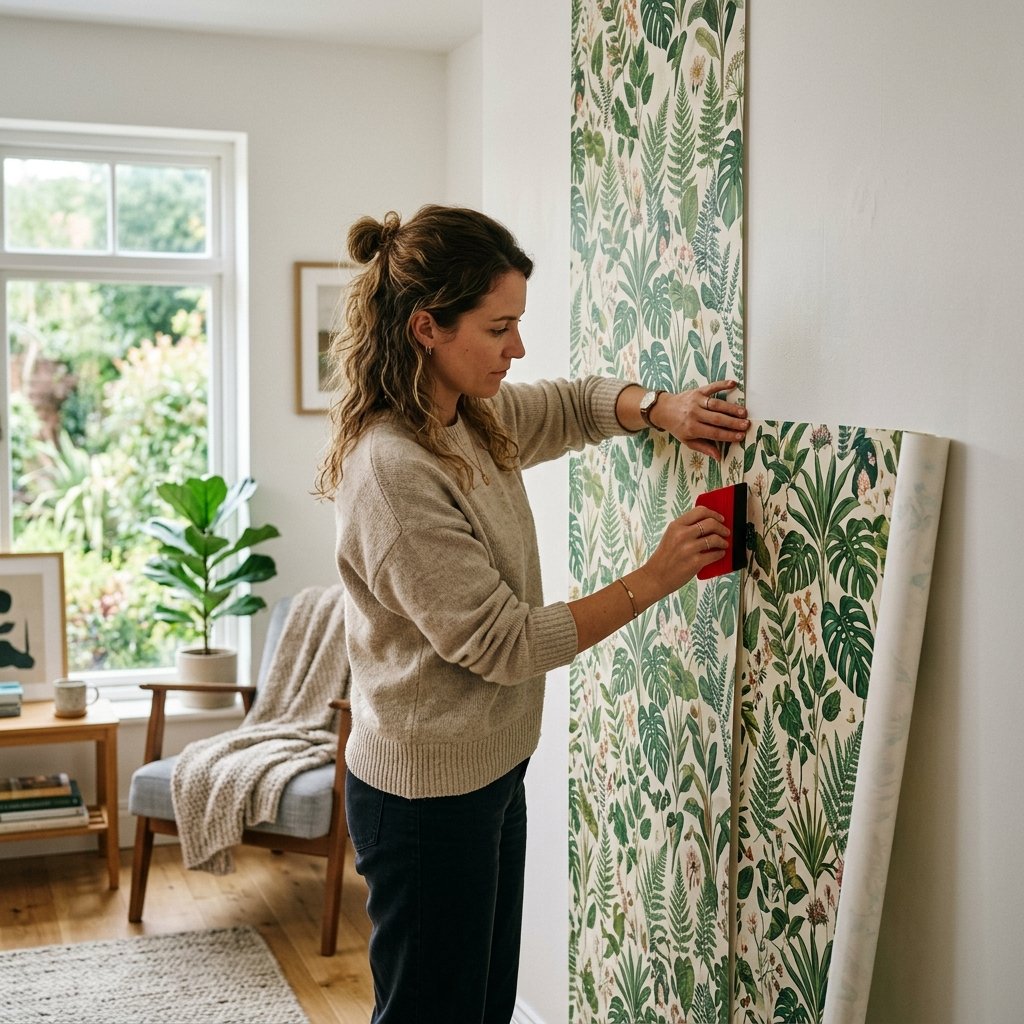 adding peel-and-stick wallpaper