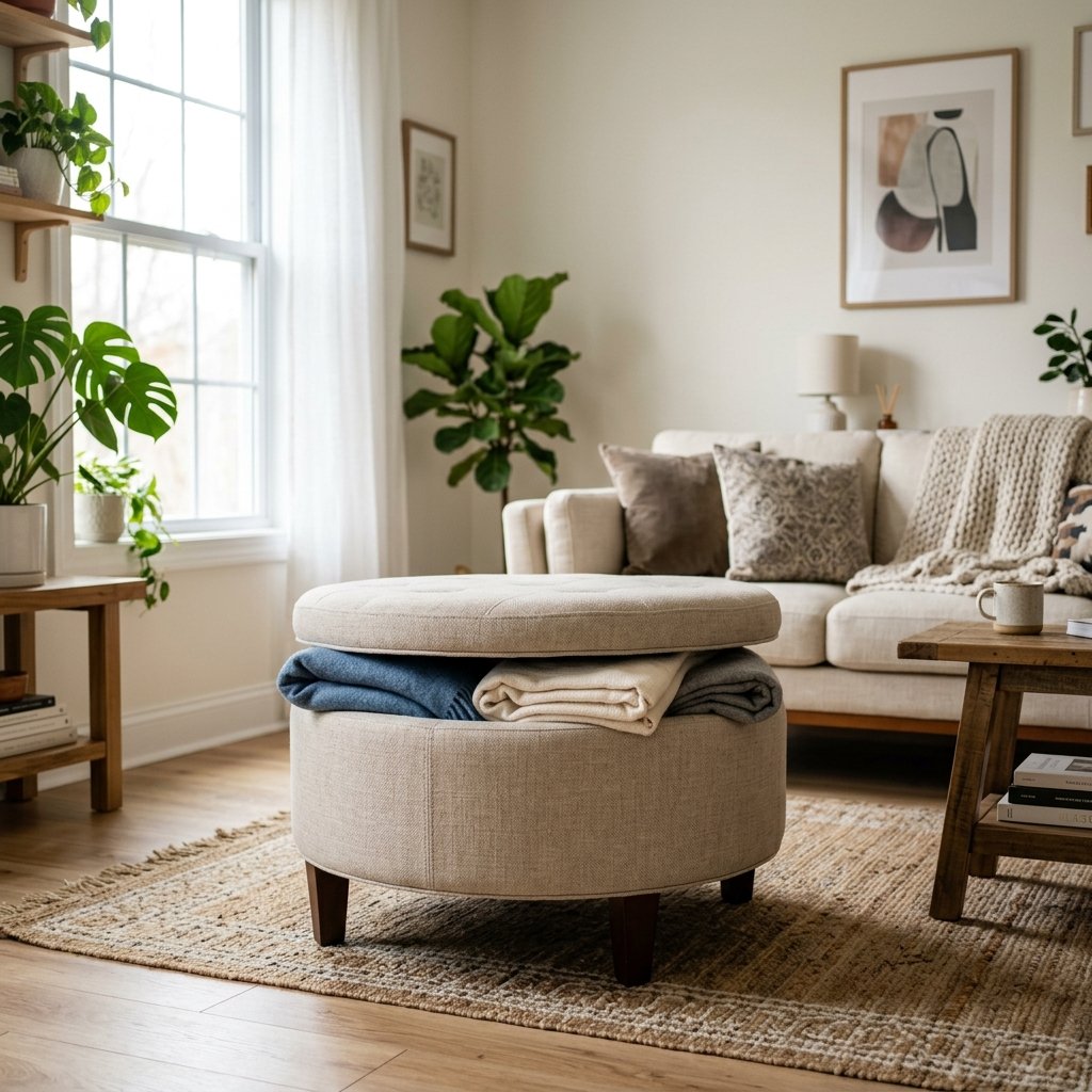using a multiuse storage ottoman