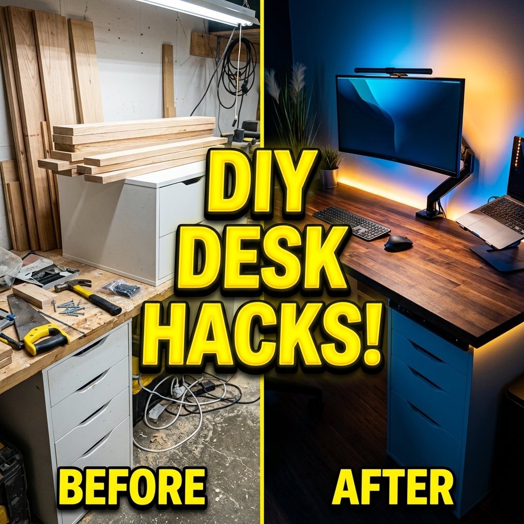 DIY Remote Work Setup - DIY Desk Hacks Clickbait Style