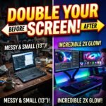 Dual Monitor Remote Work Setup - Double Your Screen Clickbait Style