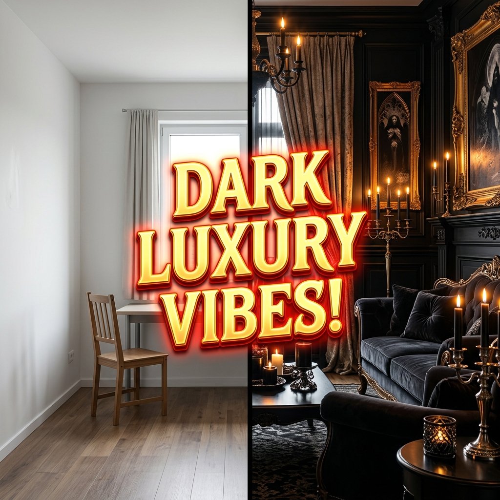 Goth Home Decorating - Dark Luxury Transformation Clickbait Style