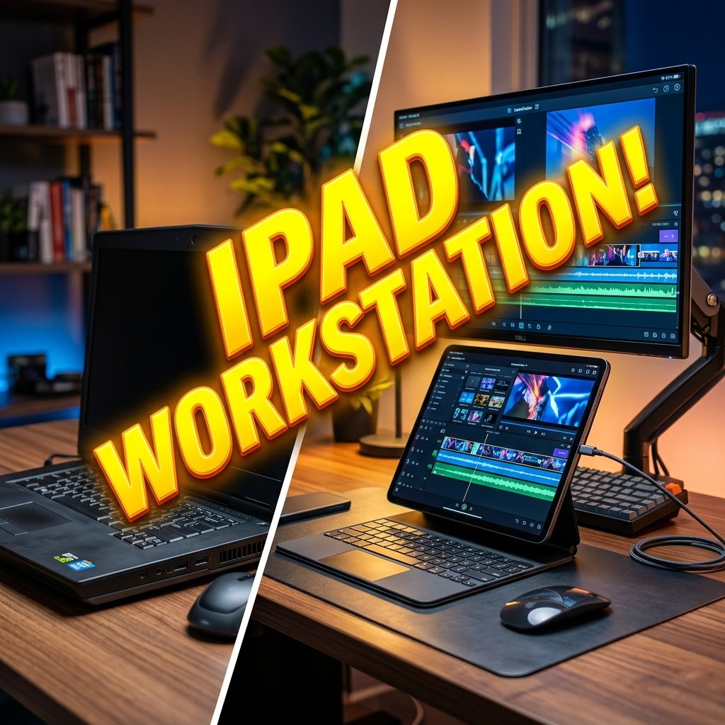 iPad Remote Work Setup - iPad Workstation Clickbait Style