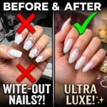 milky white acrylic nails with diamonds