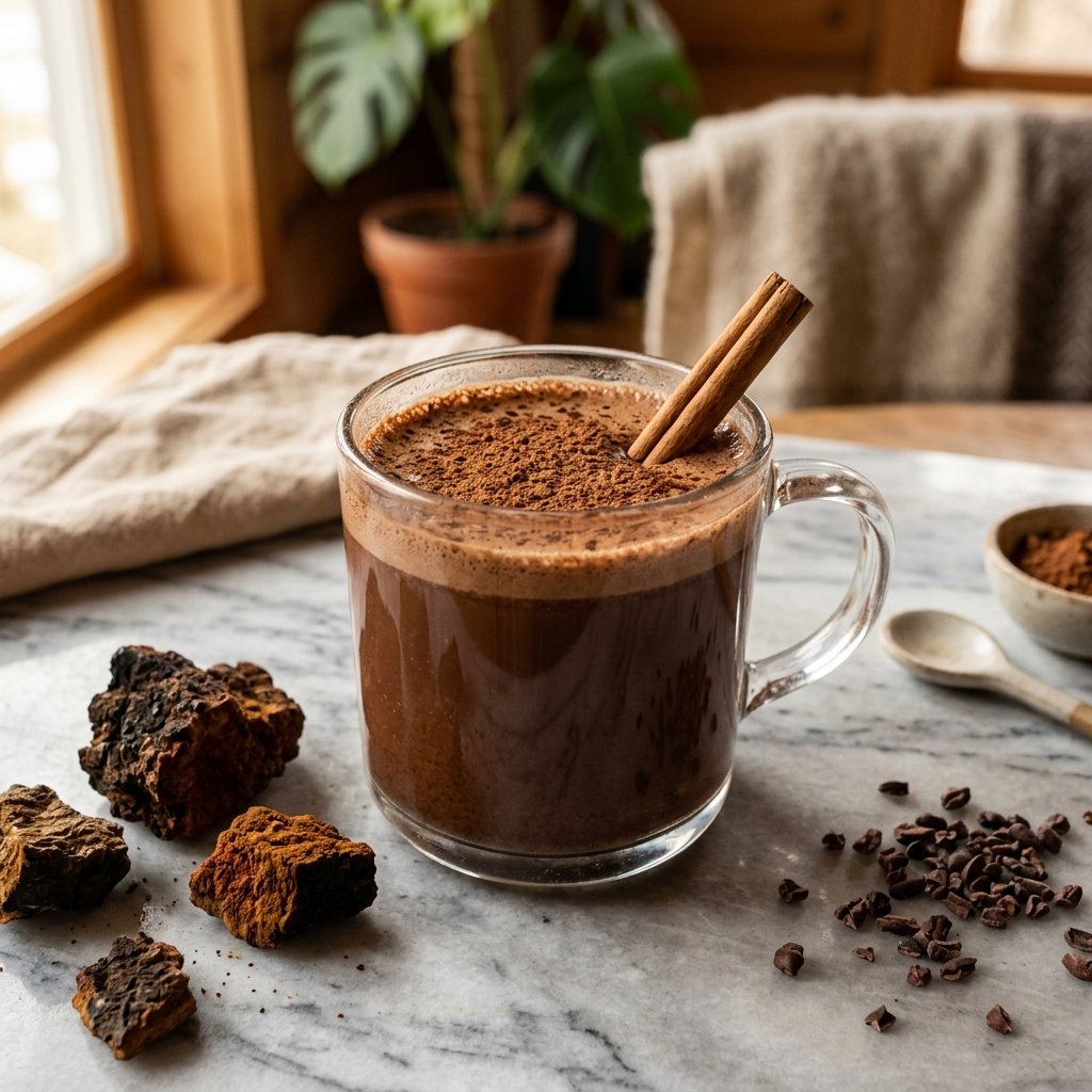 Mushroom Cacao - Matcha Alternative mushroom cacao drink as a healthy matcha alternative
