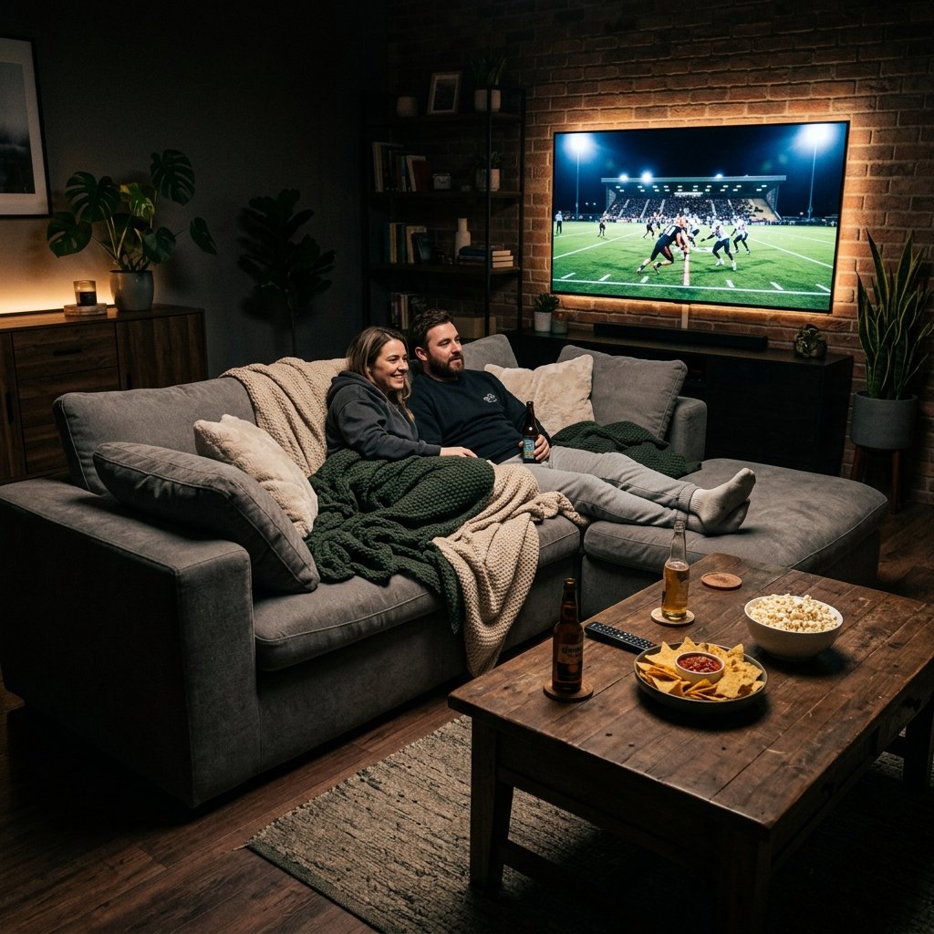 best home setup to watch nba - Cozy sofa viewing room