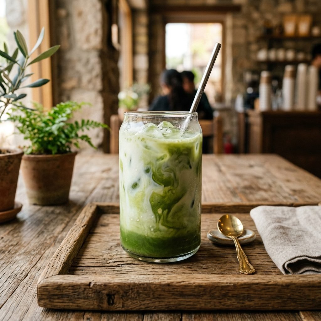 how to make a matcha latte served in a glass