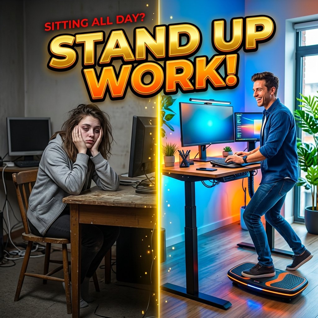 Standing Desk Remote Work Setup - Stand Up Work Clickbait Style