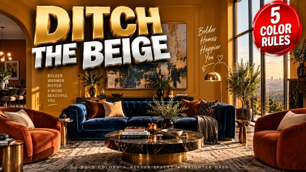 Bold color home decor ideas modern living room featuring ochre velvet sofa and saturated teal walls